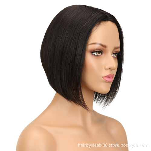 REBECCA wig hot selling Pixie Cut Natural Straight Short Bob Lace Part Front Wigs Remi Brazilian Human Hair Wigs For black Women